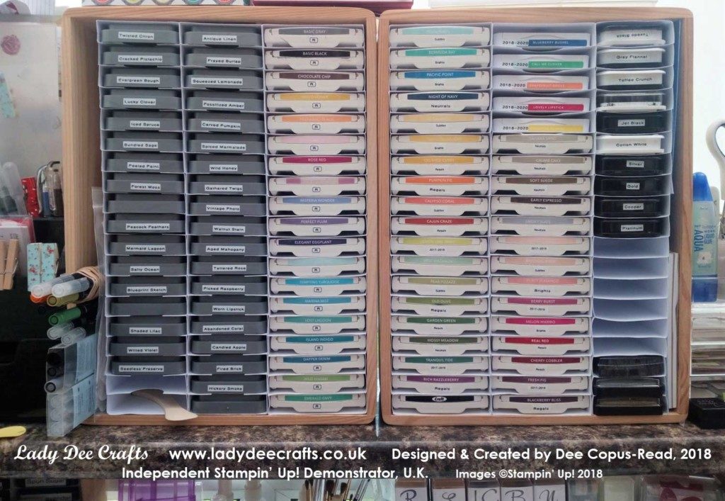 Craftroom Organisation – Storage for stampin up, memento, stazon, distress and distress oxide Ink Pads – by Dee Copus-Read, Lady Dee Crafts