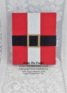 Santa's Jacket refillable notebook holder using stampin' up! products - by Dee Copus-Read, Lady Dee Crafts