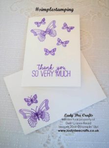 #simplestamping Butterfly Gala thank you card made with Stampin' Up! products - by Dee Copus-Read, Lady Dee Crafts