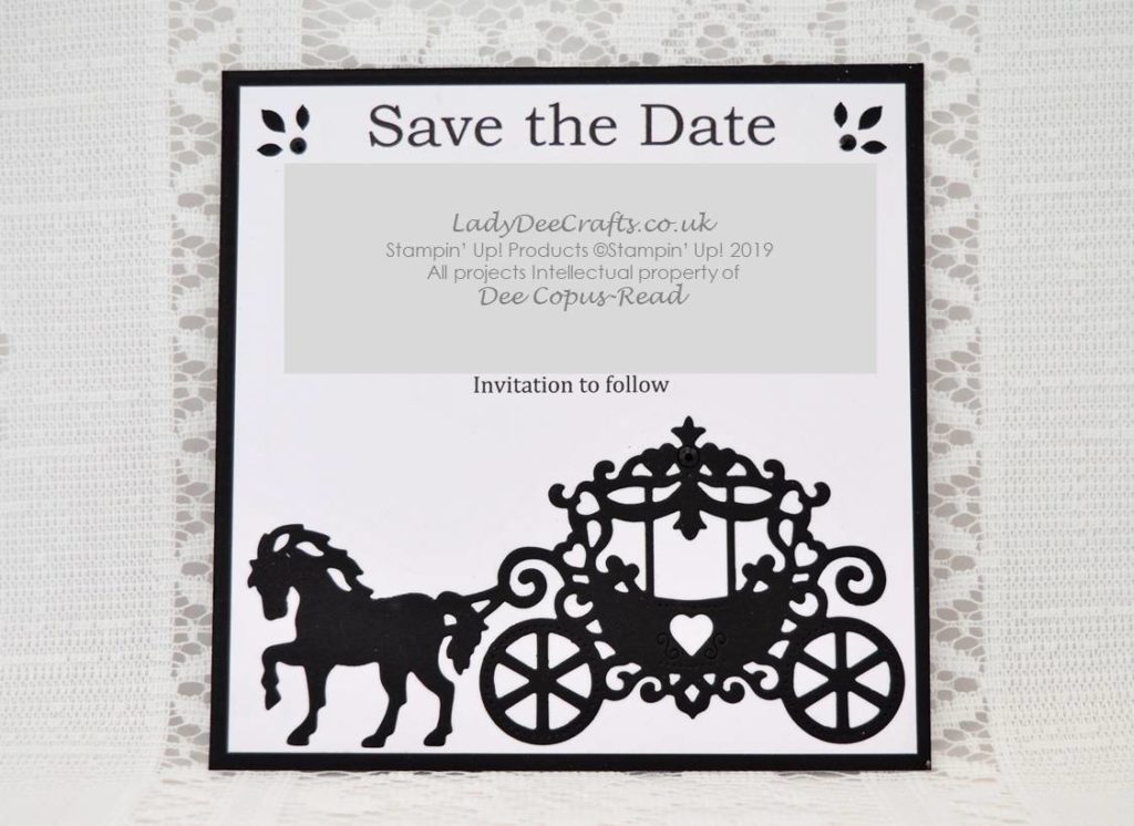 Hayley & TJ's Horse & Carriage Save the Date cards - by Dee Copus-Read, Lady Dee Crafts