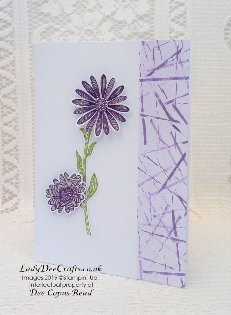 Rubber/Elastic Band technique with the Daisy Lane stamp set from Stampin' Up! - by Dee Copus-Read, Lady Dee Crafts